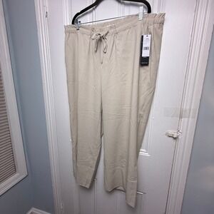 Liverpool Los Angeles Wide Leg Tie Waist Pants Womens 2X Tan QM4463TS39 NWT
